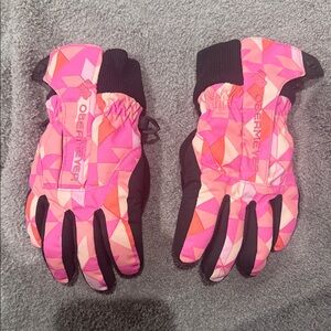 Obermeyer Girls and Black Geometric Gloves